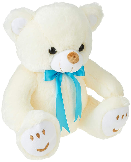Teddy Bear, Cute, Soft Toy (35 Cm, White, Cream), Great Birthday Gift